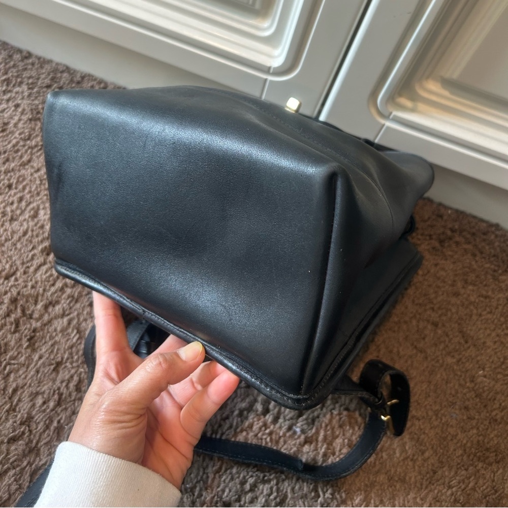 Vtg Coach large Daypack 9791 black leather USA - Picture 5 of 7